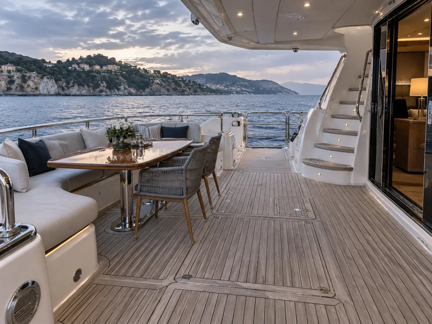 Before: Yacht deck and exterior surfaces, original flooring